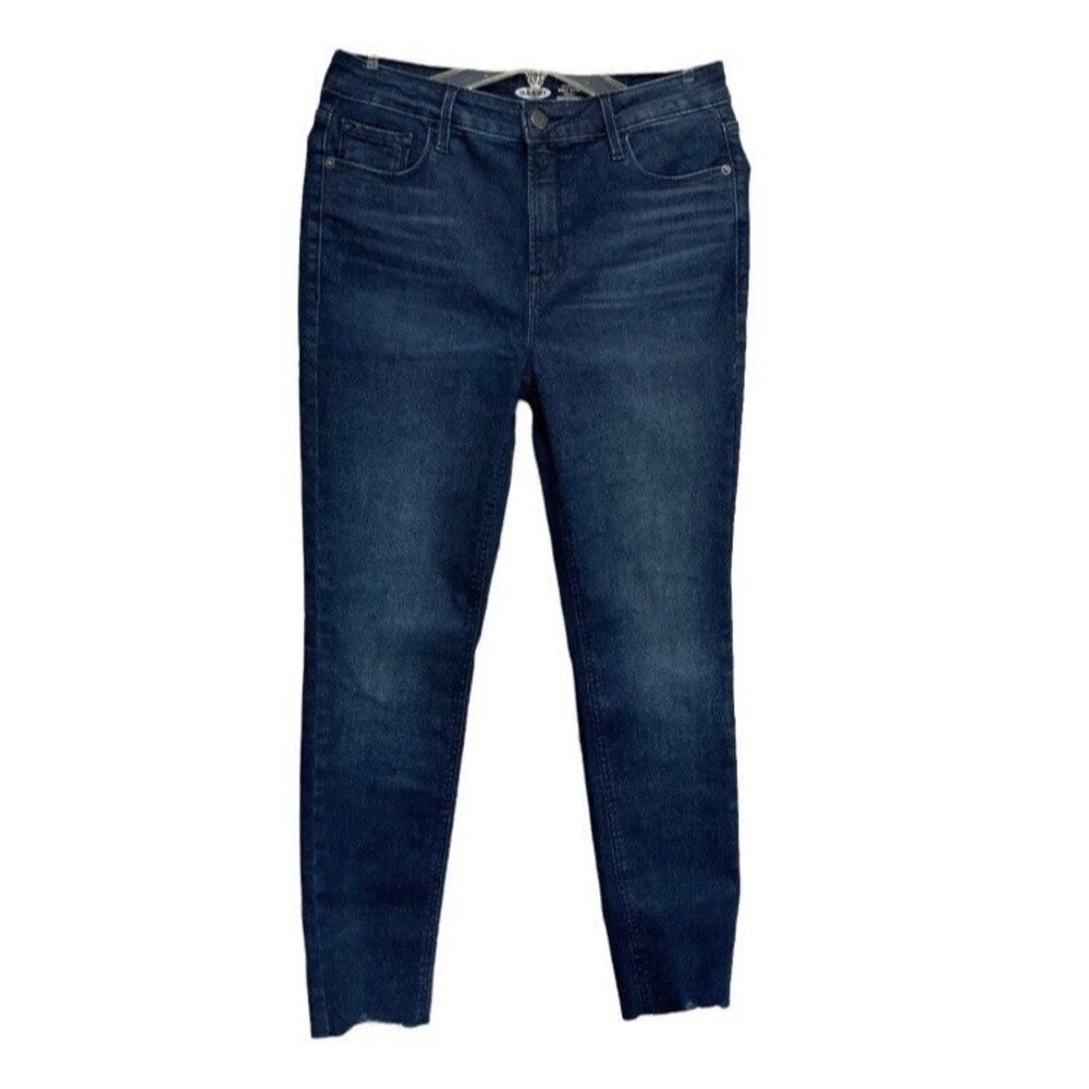 Old Navy Rockstar Super Skinny Ankle Crop Jeans Womens Size 8 High-Rise Raw Hem